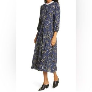 Judith & Charles Fae Floral Print Tie Waist MIDI Dress